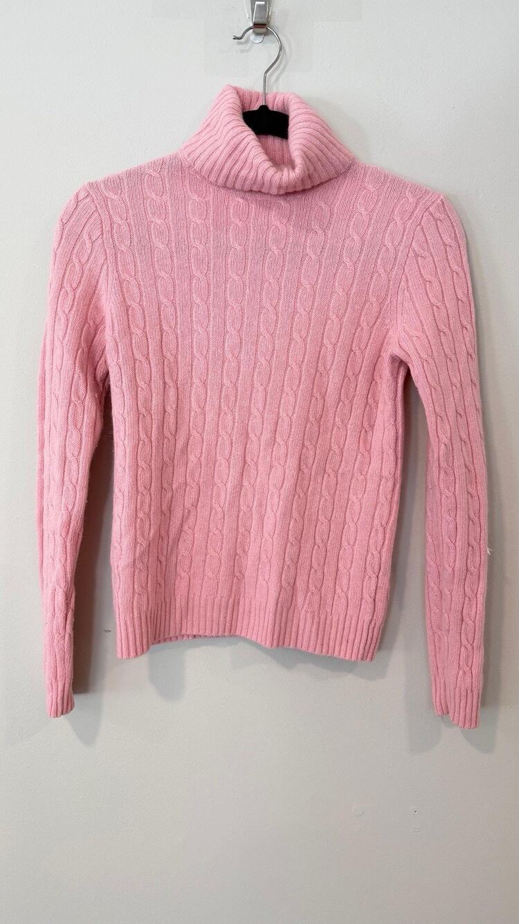J. Crew Woman's Y2K Wool Blend Cable Knit Turtleneck Sweater Size Small